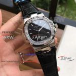 AAA Patek Philippe Replica Black Face Nautilus Diamond Watch